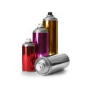 Different cans of spray paints Royalty Free Stock Photo