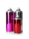 Different cans of spray paints Royalty Free Stock Photo