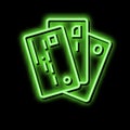 different card neon glow icon illustration
