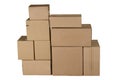 Different cardboard boxes arranged in stack Royalty Free Stock Photo