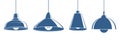 Different ceiling lamps for interior simple vector icons set.