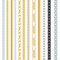 Different chains link vector isolated on white