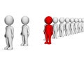 Different Characters Indicates Stand Out And Discrimination 3d Rendering