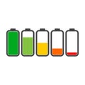 Different charging status battery load sign, icon, logo