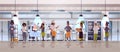 Different chefs standing together african american men women r in uniform cooking food concept modern restaurant kitchen Royalty Free Stock Photo