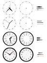 Different clocks of styles on white background