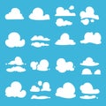 Different clouds in cartoon style. Vector illustration set Royalty Free Stock Photo