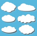 Different clouds illustration on blue background