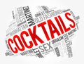 Different cocktails and ingredients, word cloud collage, design concept background Royalty Free Stock Photo