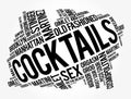 Different cocktails and ingredients, word cloud collage, design concept background Royalty Free Stock Photo