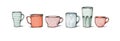 Different coffee mugs and cups