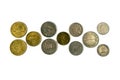 Different coins of old Greek Drachma. Assortment of coins- of on Royalty Free Stock Photo