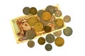 Different coins of old Greek Drachma. Assortment of coins- of on Royalty Free Stock Photo