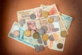 Different coins of old Greek Drachma. Assortment of coins- of on Royalty Free Stock Photo