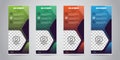 4 Different Color Business Roll Up. Standee Design. Banner Template. Presentation and Brochure. Vector illustration Royalty Free Stock Photo