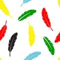 Different color of feather pattern for paper and fabric