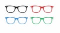 Different Color Glasses Frames. Vector isolated set of glasses Royalty Free Stock Photo