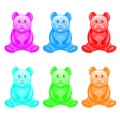 Different color jelly bears. Royalty Free Stock Photo