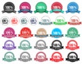 27 different color money-back guarantee badges