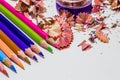 Different color pencils with white background Royalty Free Stock Photo