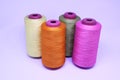 Colorful sewing thread isolated on white background Royalty Free Stock Photo