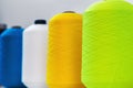 Different color spools of thread for the textile industry Royalty Free Stock Photo
