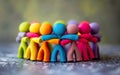 Different color stick figures hugging in a circle together. Community collaboration support, collective teamwork, synergy, unity,