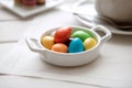 Different color sweets on bowl Royalty Free Stock Photo