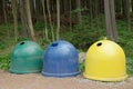 Different Colored Bins For Collection Of Recycle Materials Royalty Free Stock Photo