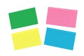 Different Colored Blank Index Cards Isolated Royalty Free Stock Photo