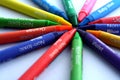 Different Colored Crayons or coloring materials Royalty Free Stock Photo