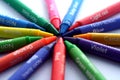 Different Colored Crayons or coloring materials Royalty Free Stock Photo