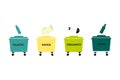 Different colored garbage sorting set Royalty Free Stock Photo