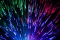 Different colored laser beams create beautiful light effects