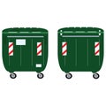 Different colored recycle waste bins illustration.Colored waste bins with trash