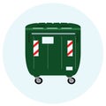 Different colored recycle waste bins illustration.Colored waste bins with trash Royalty Free Stock Photo