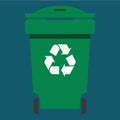 Different colored recycle waste bins illustration.waste bins with trash