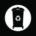 Different colored recycle waste bins vector illustration. Royalty Free Stock Photo