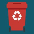 Different colored recycle waste bins vector illustration.waste bins with trash Royalty Free Stock Photo