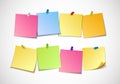 Different colored sheets of note papers collection. Royalty Free Stock Photo