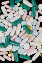 Different colored tablets and medicines Royalty Free Stock Photo