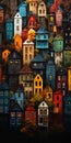 Different Colored Wooden Houses in a City
