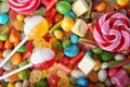 Different colorful candies, closeup Royalty Free Stock Photo