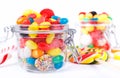 Different colorful candy, sweetmeats and chewing gum Royalty Free Stock Photo