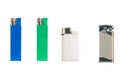 different colorful cigarette lighter in vertical position isolated on white background Royalty Free Stock Photo