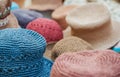 Different colorful hats texture background