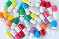 Different colorful medicine capsules