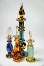 Different colorful oriental perfume flacons