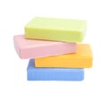 Different colorful piece of soap isolated on the white Royalty Free Stock Photo