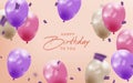 different colorful realistic balloons background vector design illustration Royalty Free Stock Photo